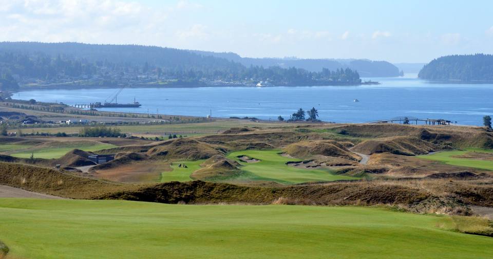 Chambers Bay golf course overlooking Puget Sound in University Place